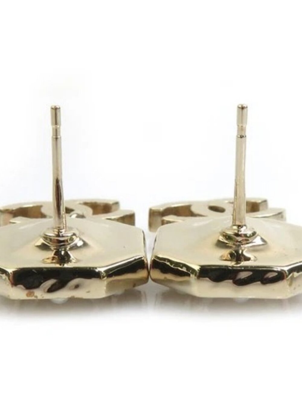 Auth CHANEL CC Logo Pierce Earringa Gold/Silver Metal/Rhinestone - e60885i - Picture 5 of 8
